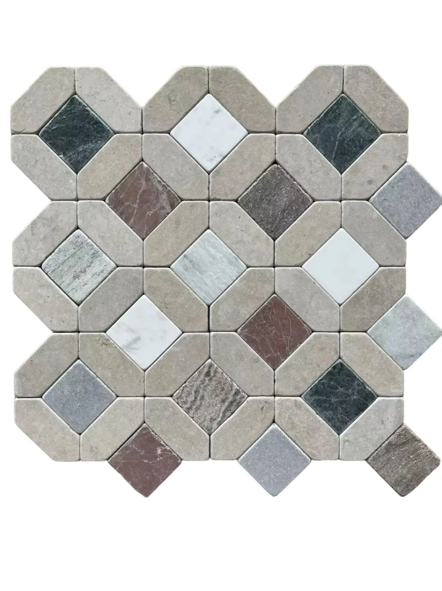 Casablanca Tumbled Multi Colour Chip Size 38mm Sheet Size 267x267x7mm