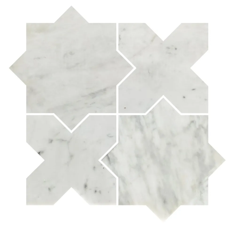 Coastal Carrara Chip Size 104x104mm Sheet Size 243x243x8mm