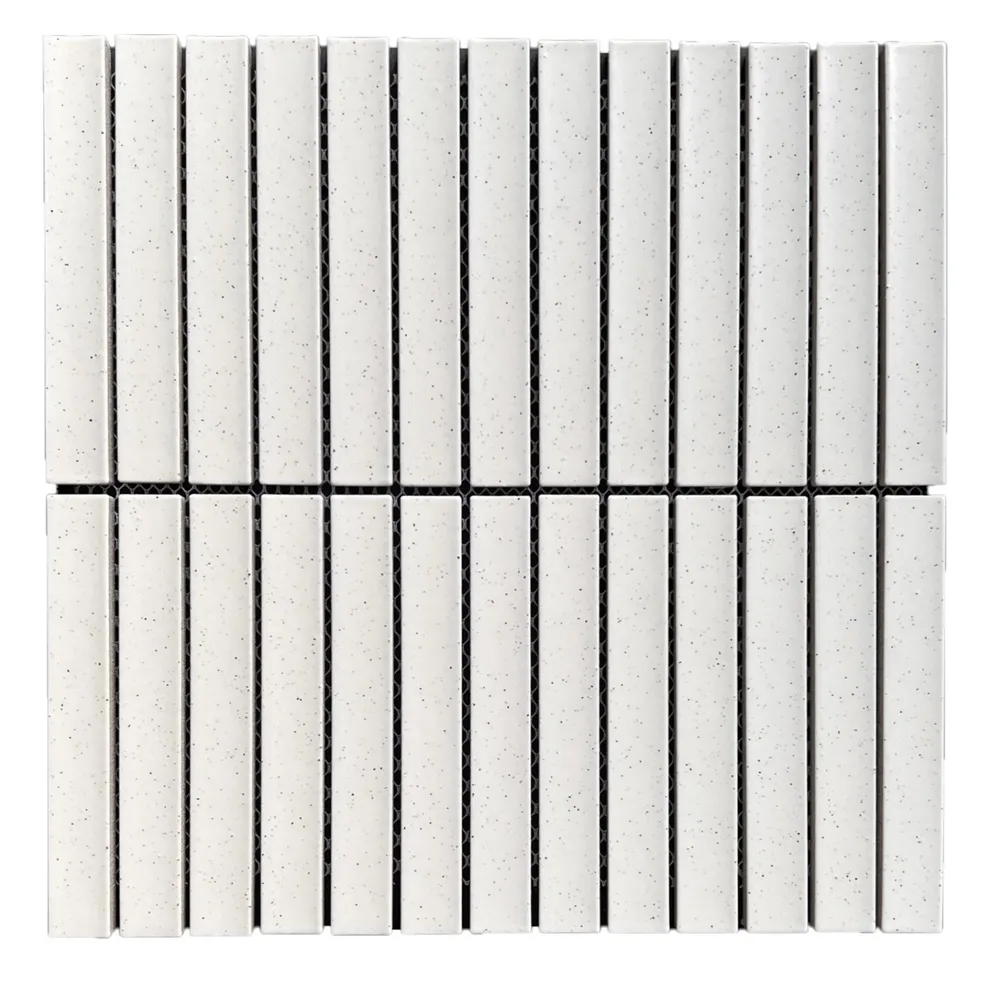 Concave Speckled White Matt Chip Size: 20x145mm Sheet Size: 296x299mm