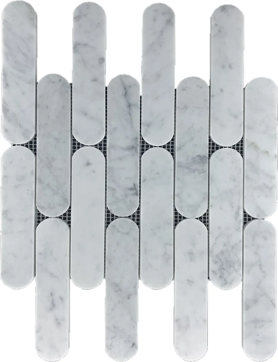 Connect Carrara Honed Chip Size 35x150x7mm Sheet Size 294x302mm