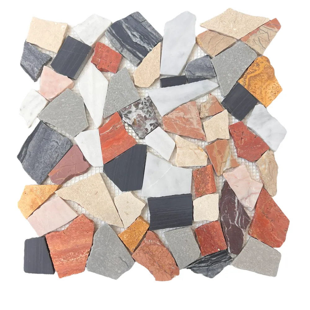 Crazy Mix Marble Honed Chip Size 60x30 mm Sheet Size 305x305x7mm