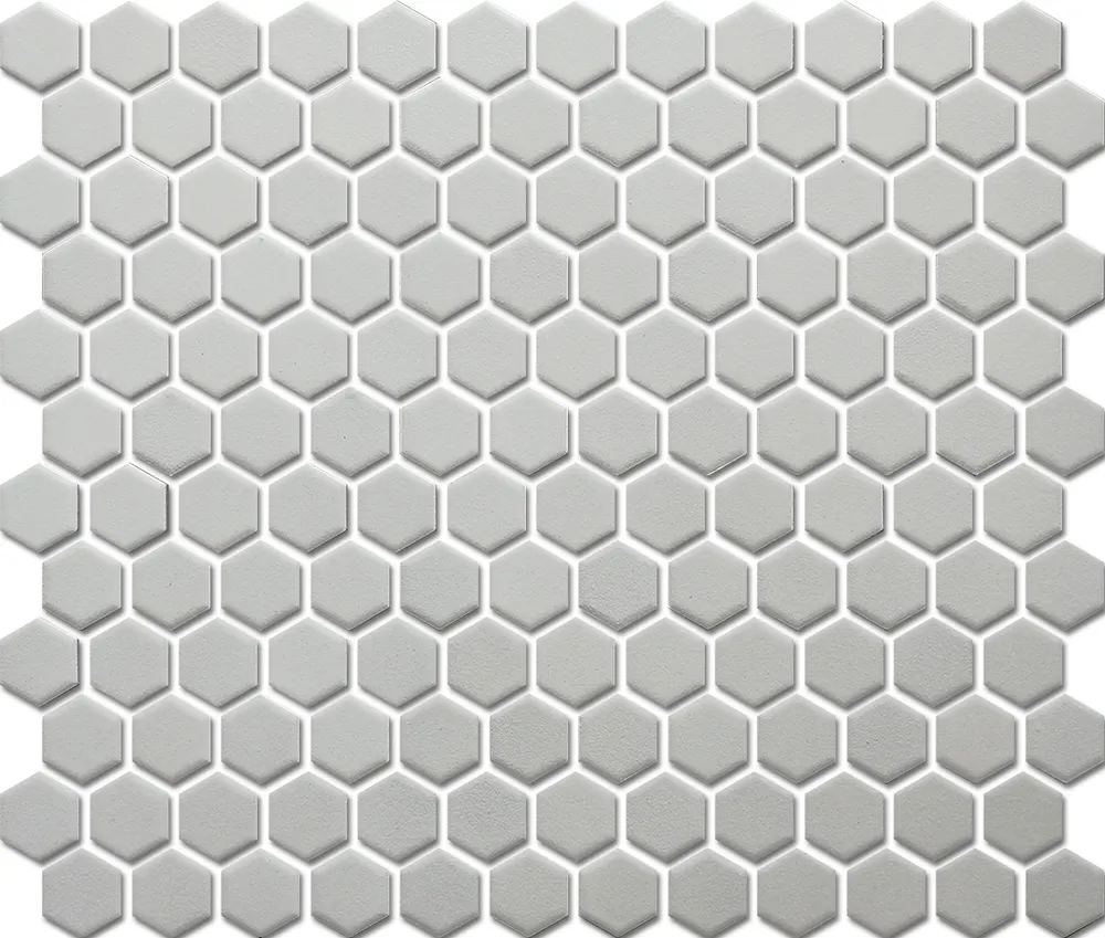 Custom-Made Plain Colours Glazed Hexagons PGHS-01057 Chip Size 23x26x4mm Sheet Size 260x300mm