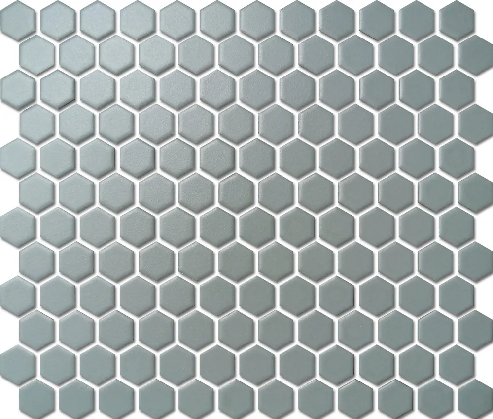 Custom-Made Plain Colours Glazed Hexagons PGHS-02151 Chip Size 23x26x4mm Sheet Size 260x300mm