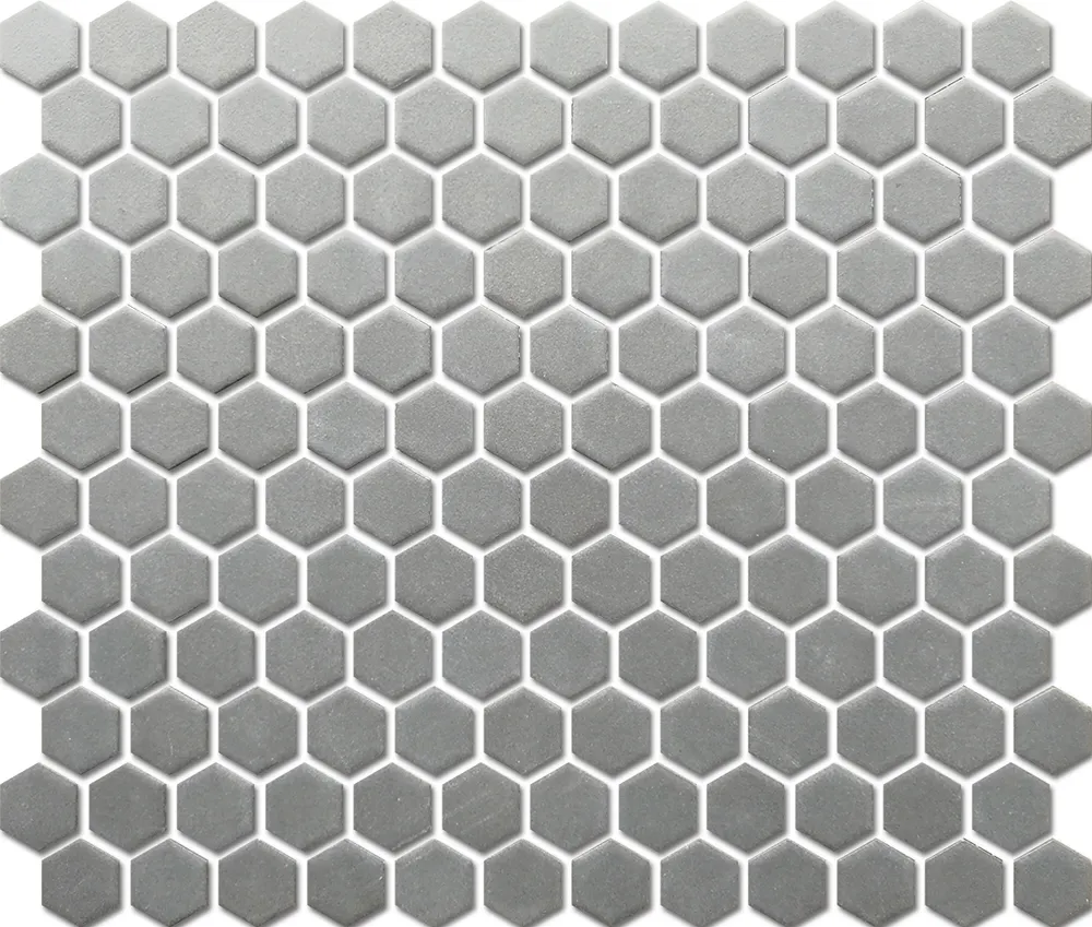 Custom-Made Plain Colours Glazed Hexagons PGHS-02153 Chip Size 23x26x4mm Sheet Size 260x300mm