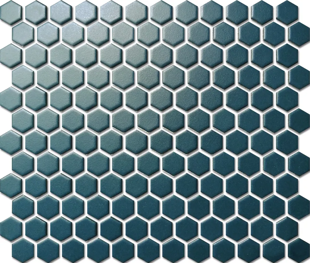 Custom-Made Plain Colours Glazed Hexagons PGHS-08049 Chip Size 23x26x4mm Sheet Size 260x300mm