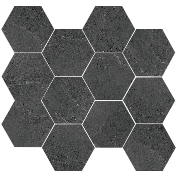 Enzo Coal Hexagon Mosaic