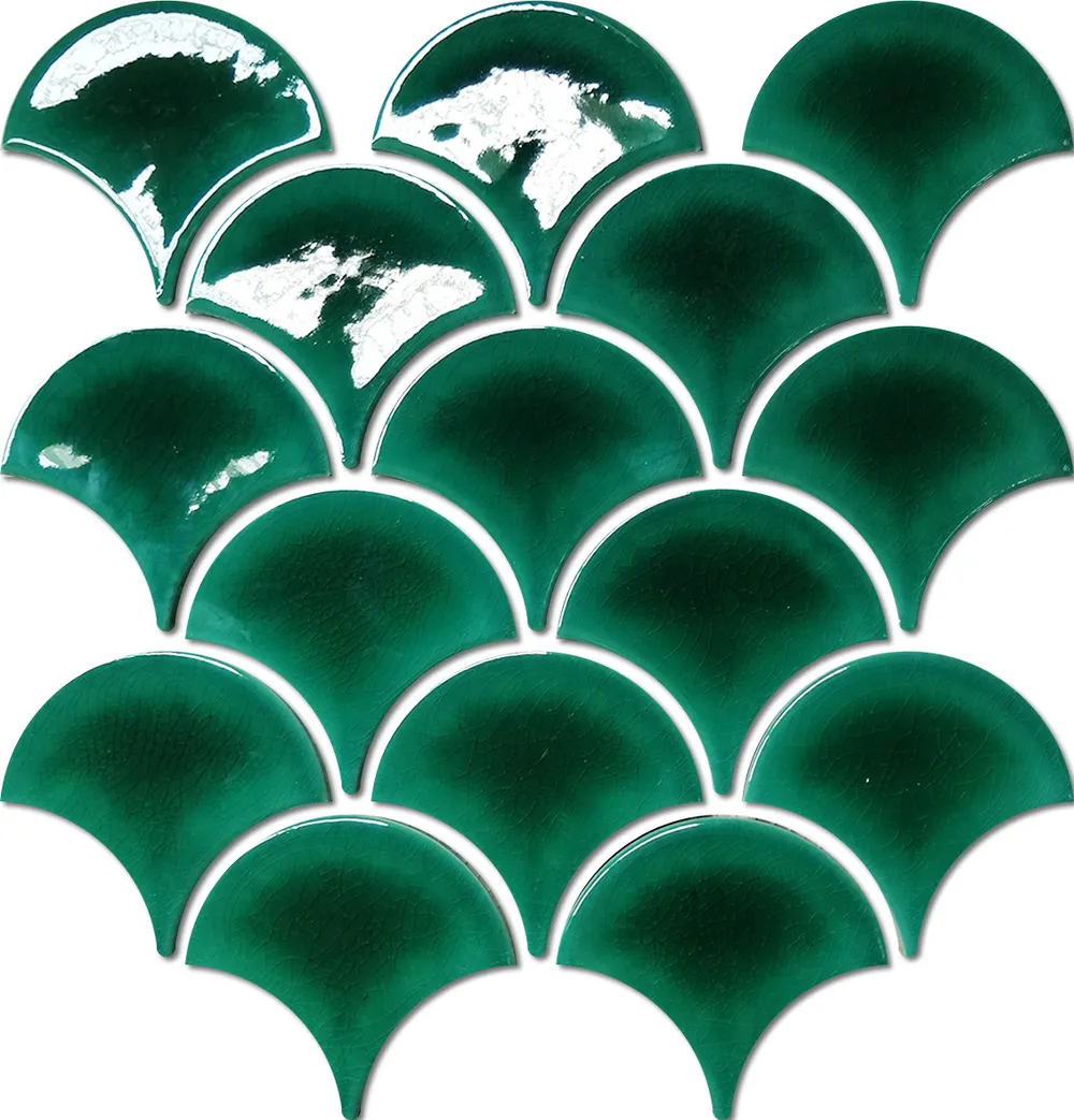 Fishscale Deep Green Crackle Chip Size 95x86 Sheet Size 259x273mm