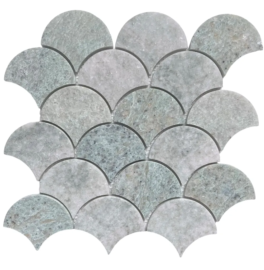 Fishscale Mint honed Chip Size 69x78x7mm Sheet Size 235x225mm