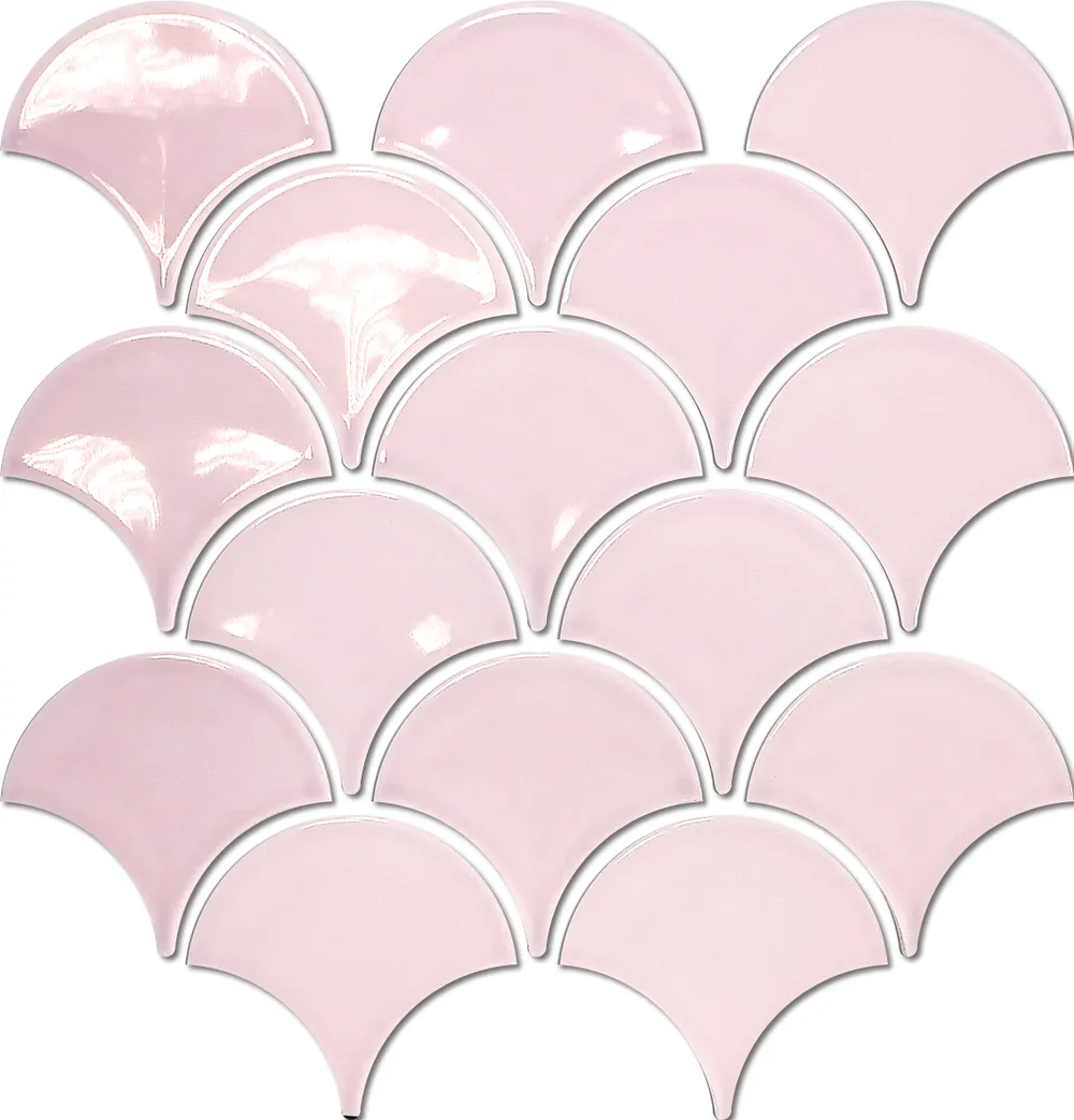 Fishscale Pink Gloss Chip Size 95x86mm Sheet Size 259x273mm