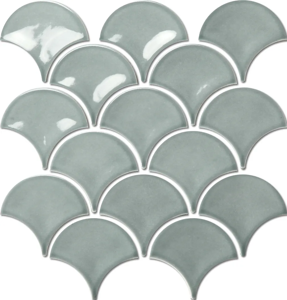 Fishscale Smoky Green Chip Size 95x86mm Sheet Size 259x273mm