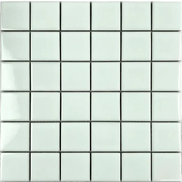 Glazed Squares And Recrtagles Mint Gloss Porcelain Glazed Chip Size 48x48x5mm Sheet Size 300x300mm