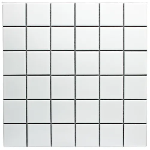 Glazed Squares And Recrtagles White Gloss Square Chip Size 48x48x5mm Sheet Size 300x300mm