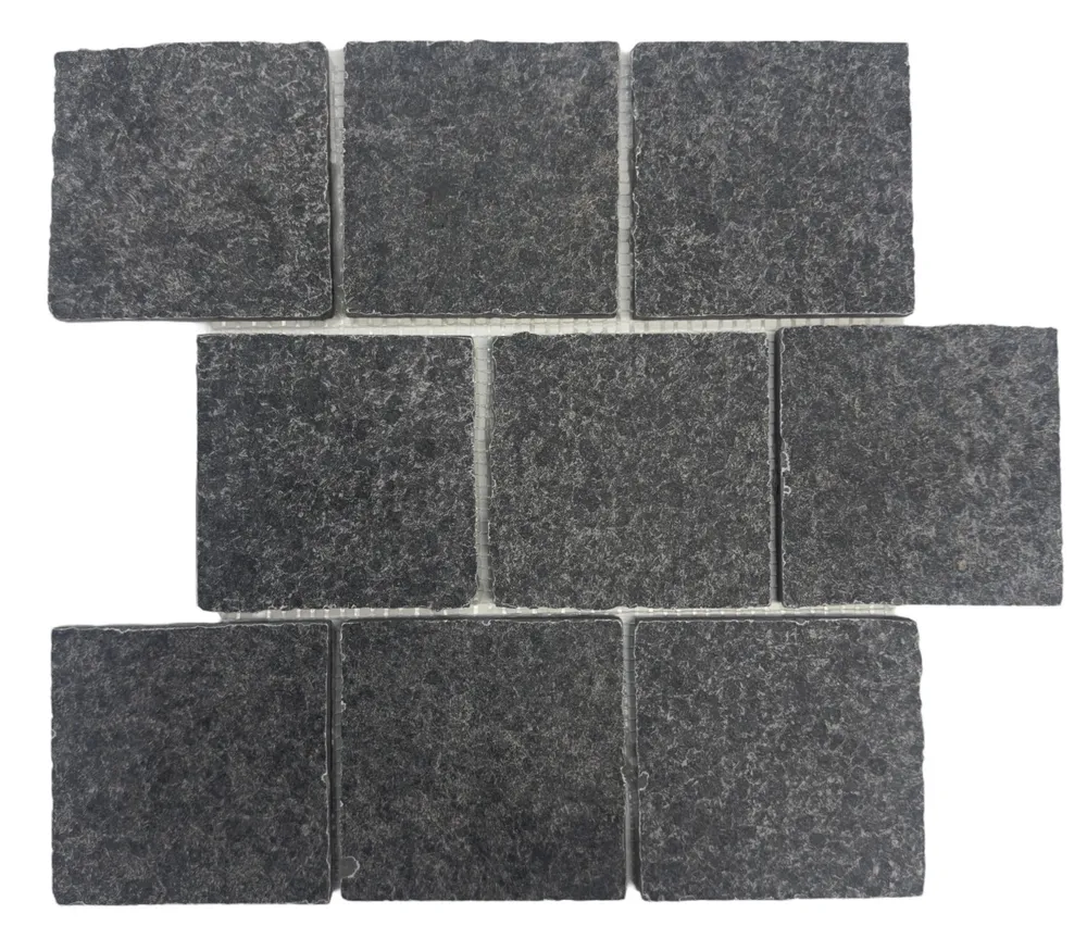 Granite Look Porcelain Cobbles Tumbled On Mesh