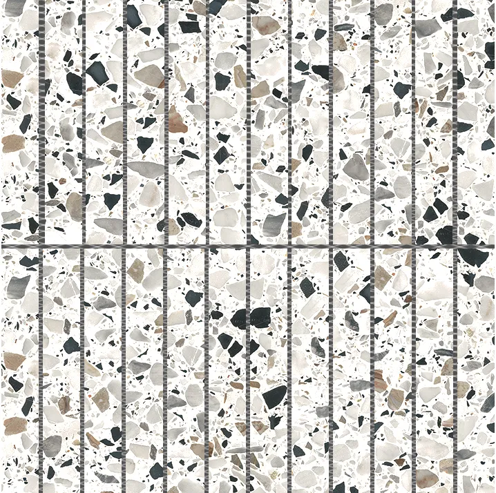 Kit Kat Fusion Terrazzo Chip Size 22x145x6mm Sheet Size 300x300mm