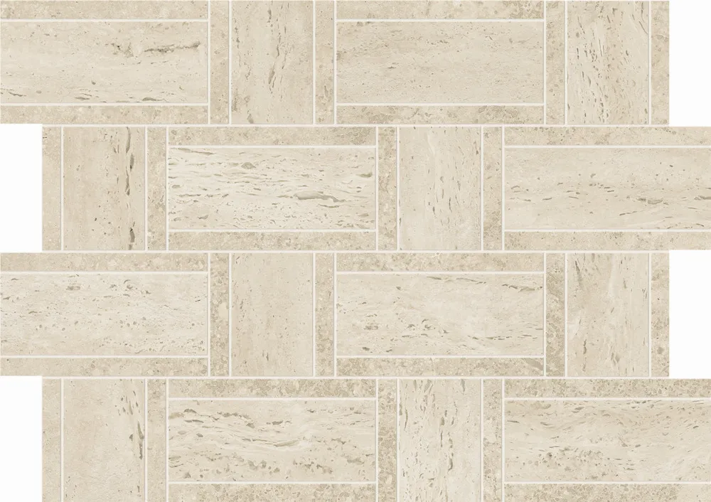 Marvel Travertine Pearl Mosaico Basketweave
