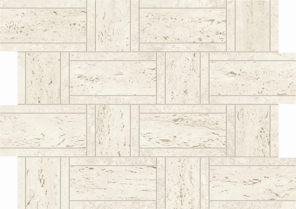 Marvel Travertine White Mosaico Basketweave