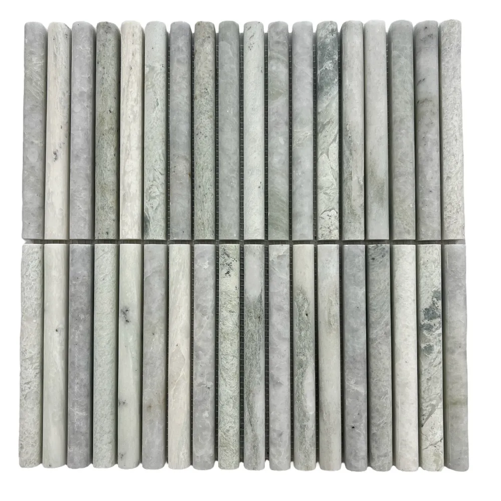 Mini Bamboo Mint Honed Chip Size 15x151x15mm Sheet Size 305x305mm