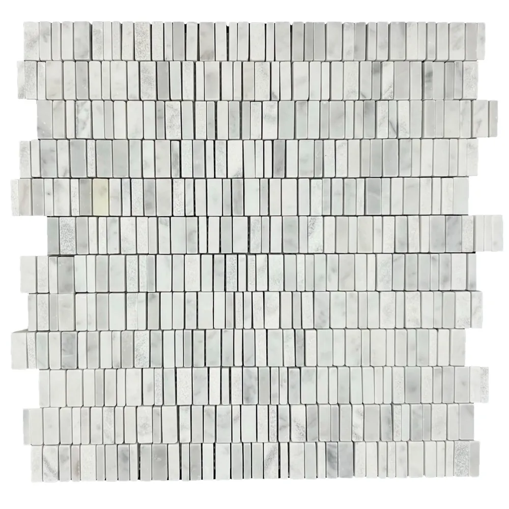 Mini Carrara Interlock Honed + Polished + Sandblasted Sheet Size 305x310x10mm
