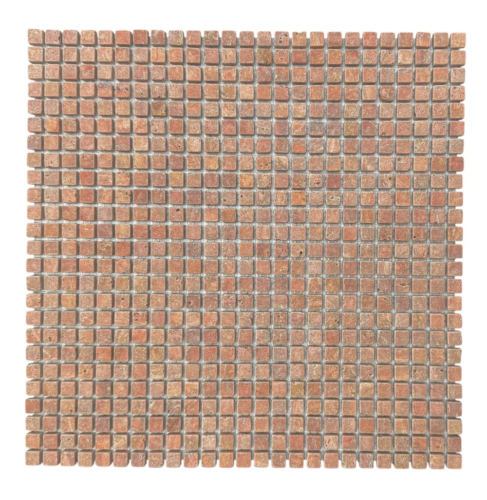 Mini Square Red Travertine Tumbled