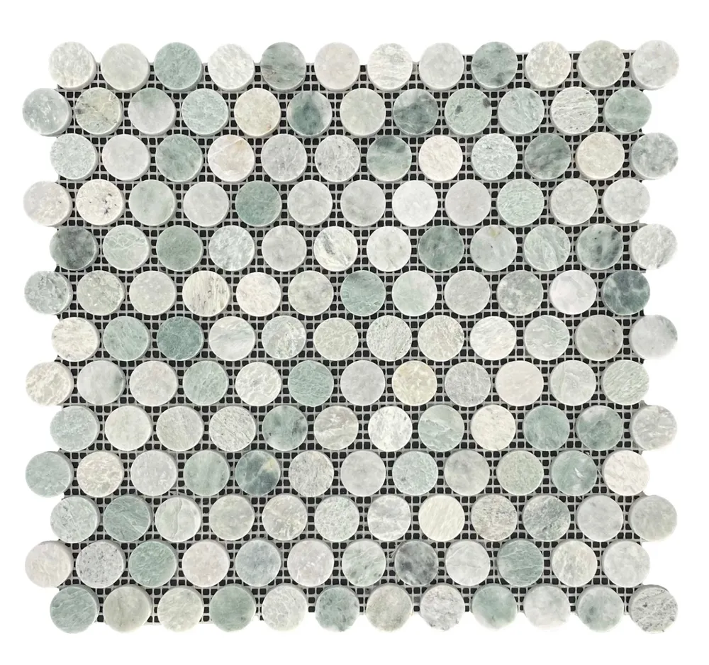 Mint Penny Round Honed Chip Size 23mm Sheet Size 305x287x10mm
