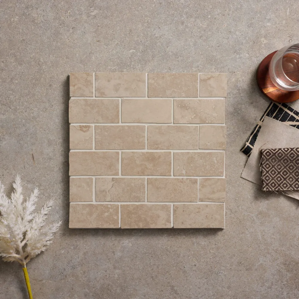 Norcia Silver Xcut Tumbled Mosaic