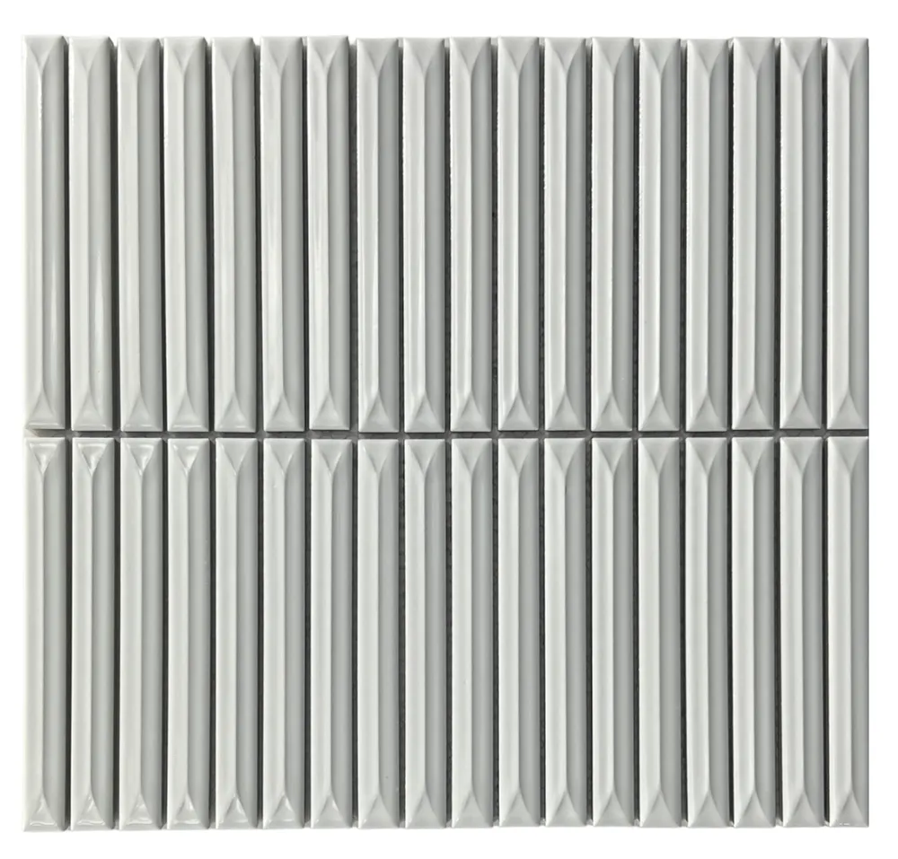 White 3D Stack Gloss Chip Size 15x45mm Sheet Size 315x296mm